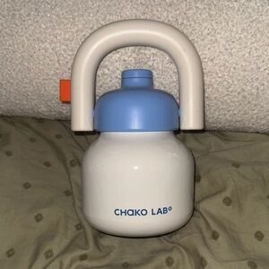 Blue & White Water Bottle with Handle